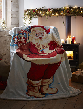 Father Christmas Fleece Throw - new festive collection 