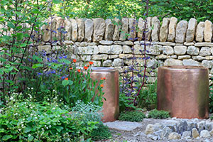 Kate & Tamara - garden focal points - copper seats