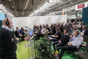 Man talking to crowd at SALTEX