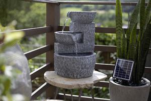 Solar pouring bowls new generation of water fountains