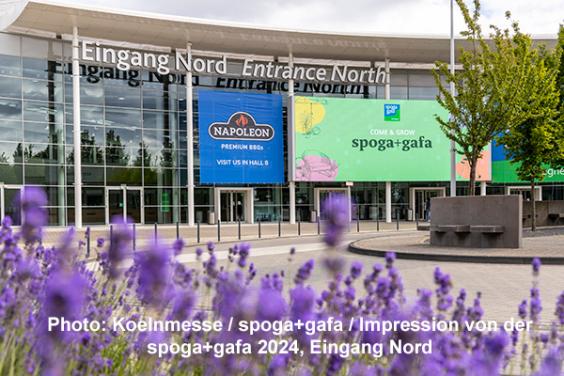 Photo: Koelnmesse / spoga+gafa / Impression von der spoga+gafa 2024, Eingang Nord, From 24 to 26 June spoga+gafa will be presenting the latest garden lifestyle innovations, including garden furniture.